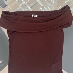 Cotton On Dark Brown off the shoulder shirt.